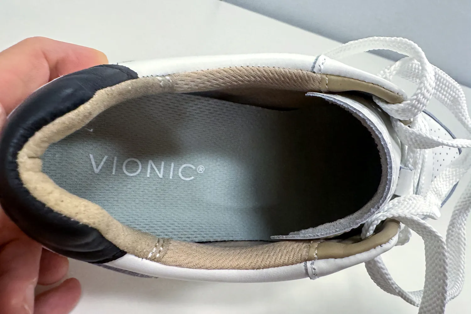 The brand name printed on the insole of the Vionic Women's Kimmie Court Sneakers