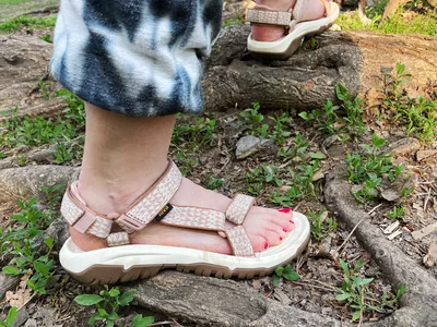 Person walking outside in Teva Terra Fi 5 Universal Sandal