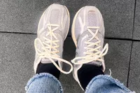 An overhead view of a person wearing the Under Armour Unisex UA Apparition Shoes