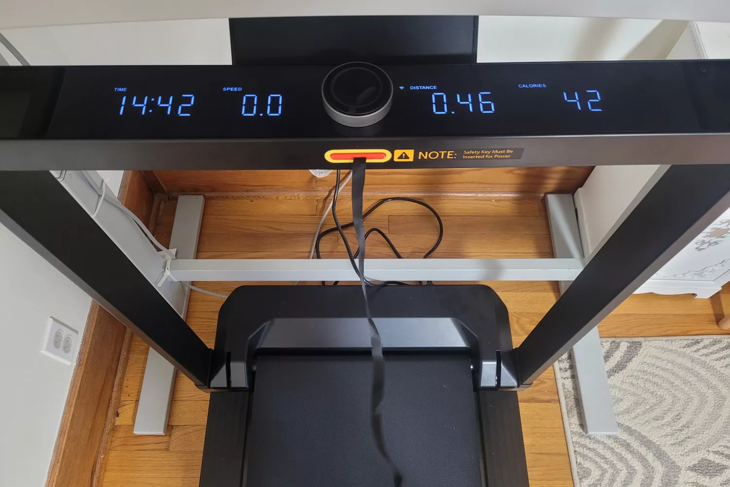 The digital display on the WalkingPad X25 Double-Fold Running Treadmill