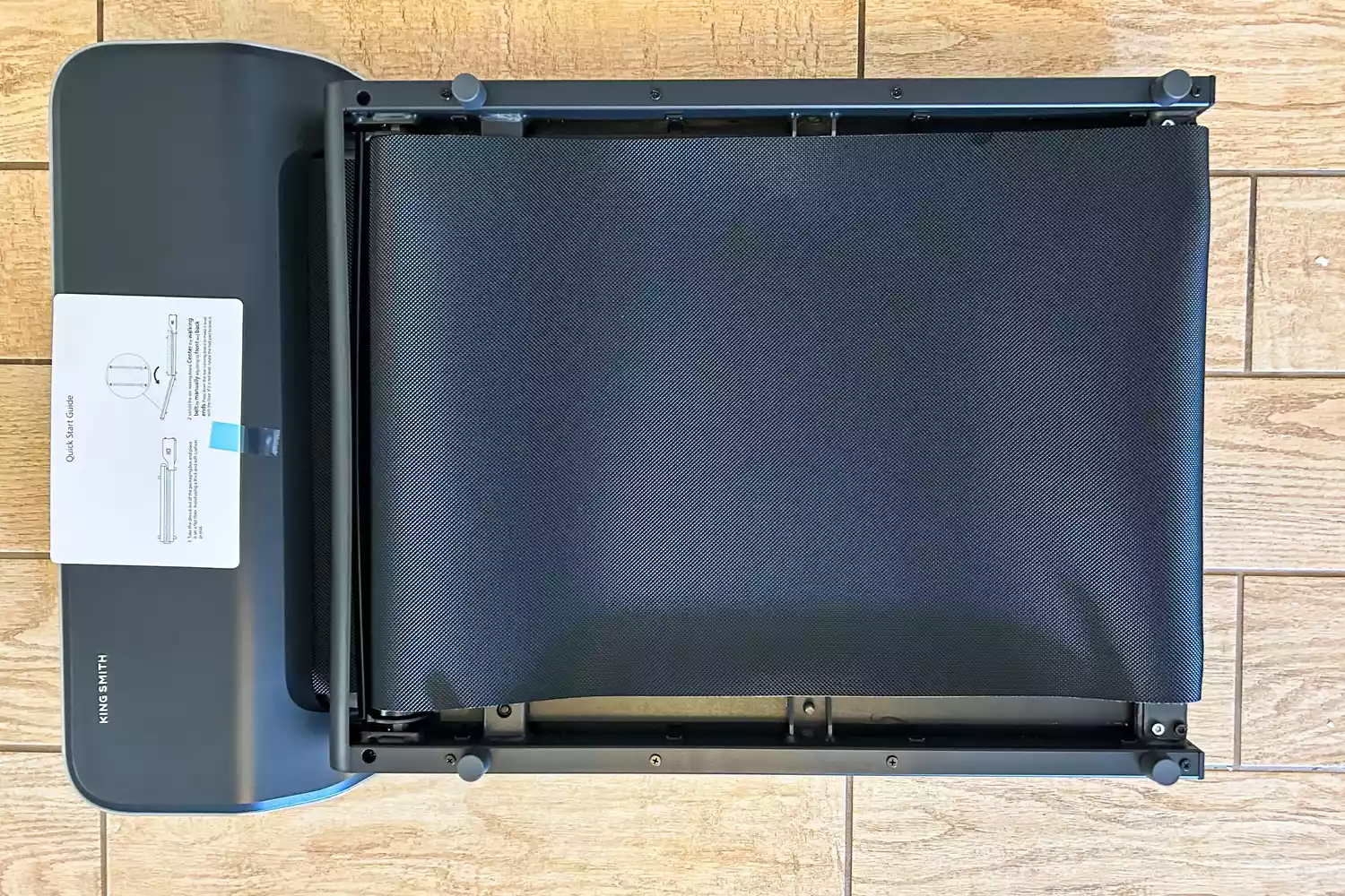The WalkingPad Z1 Folding Under Desk Treadmill folded in half