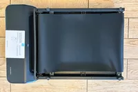 The WalkingPad Z1 Folding Under Desk Treadmill folded in half