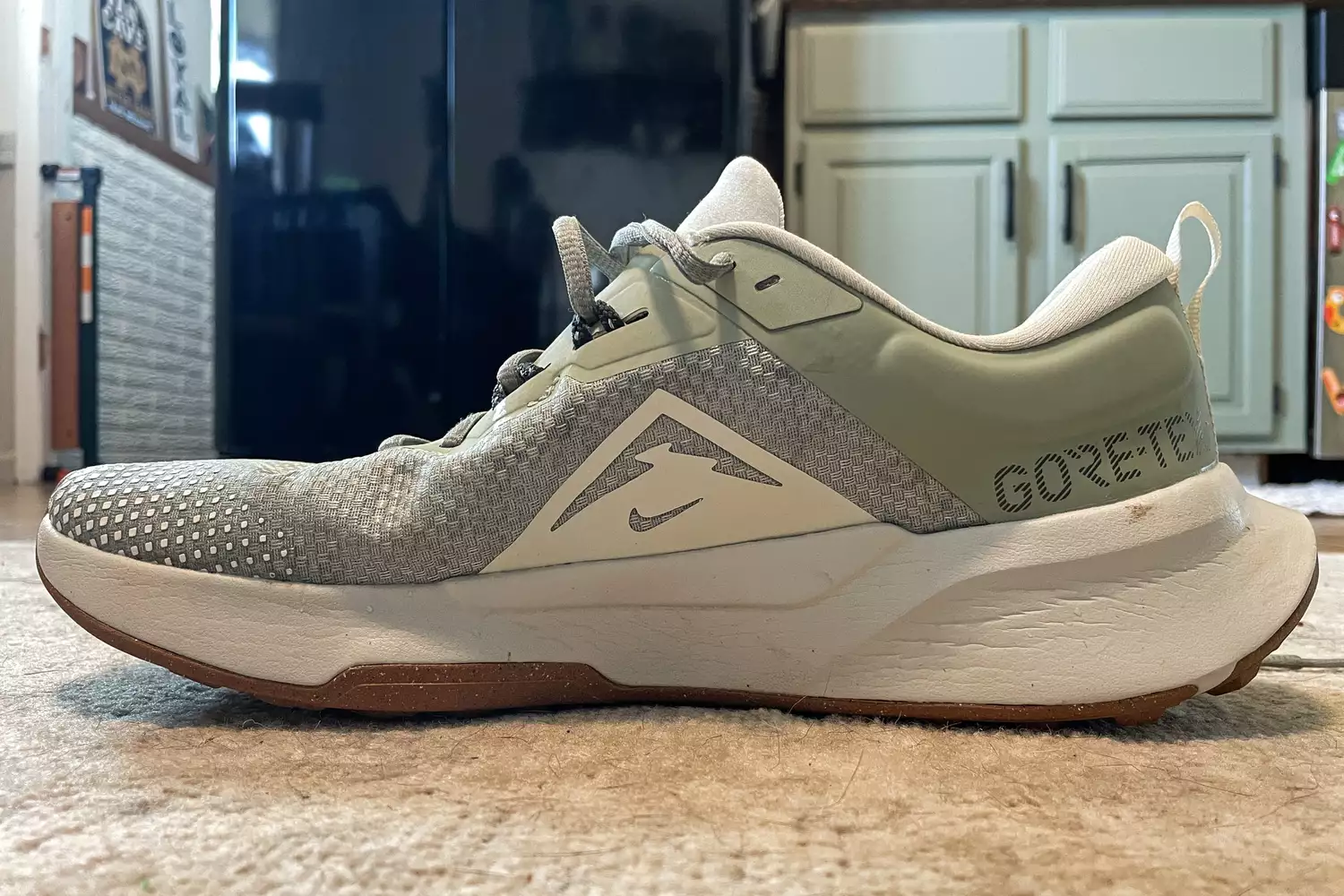 A side view of the Nike Juniper Trail 2 GORE-TEX Men's Waterproof Trail Running Shoe