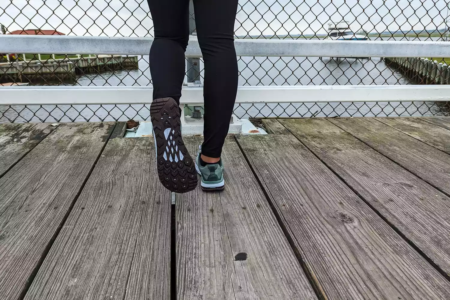 The bottom of a Altra Lone Peak 8 Trail Running Shoe