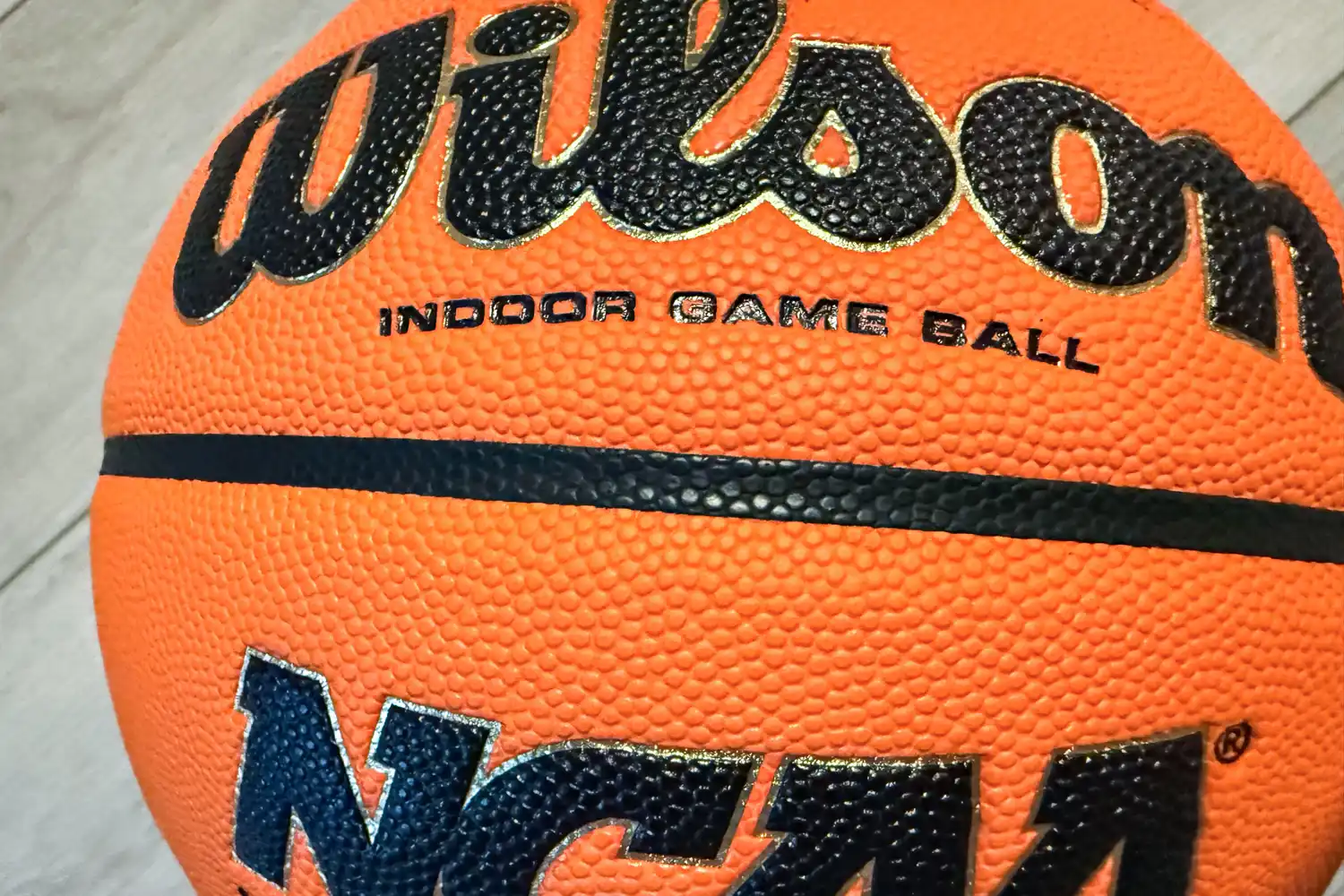 The front of the Wilson NCAA Evo NXT Game Basketball