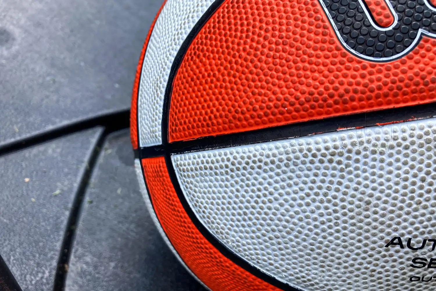 A close-up of the Wilson WNBA Authentic Outdoor Basketball