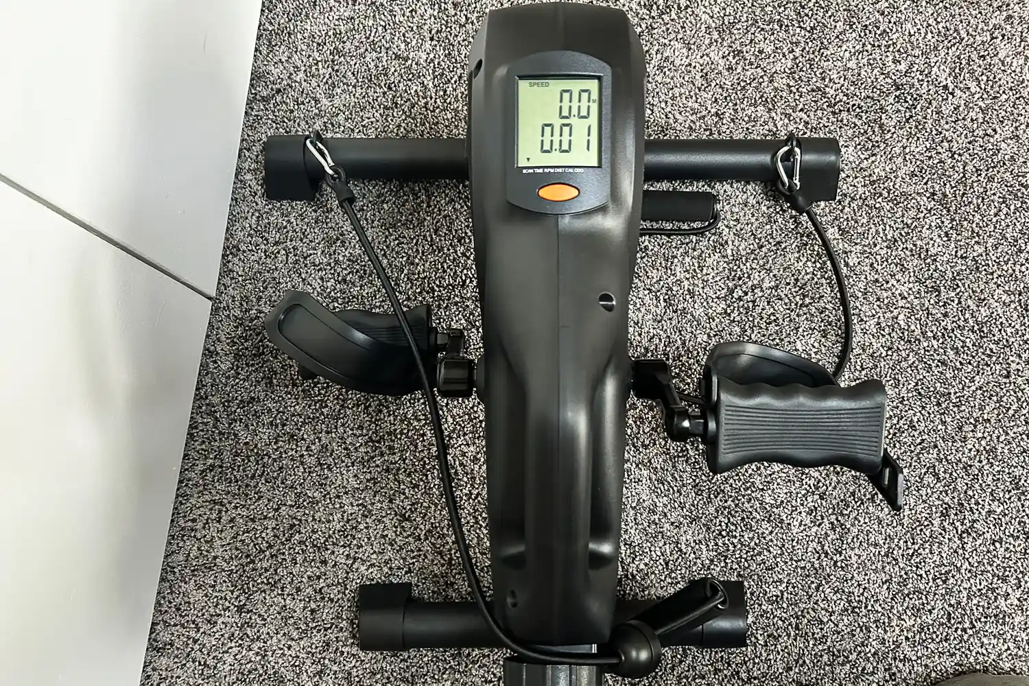 The digital display on the YOSUDA YBM-2 Under Desk Bike Pedal Exerciser