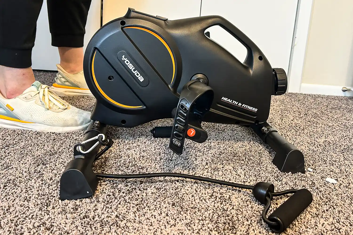 A side view of the YOSUDA YBM-2 Under Desk Bike Pedal Exerciser