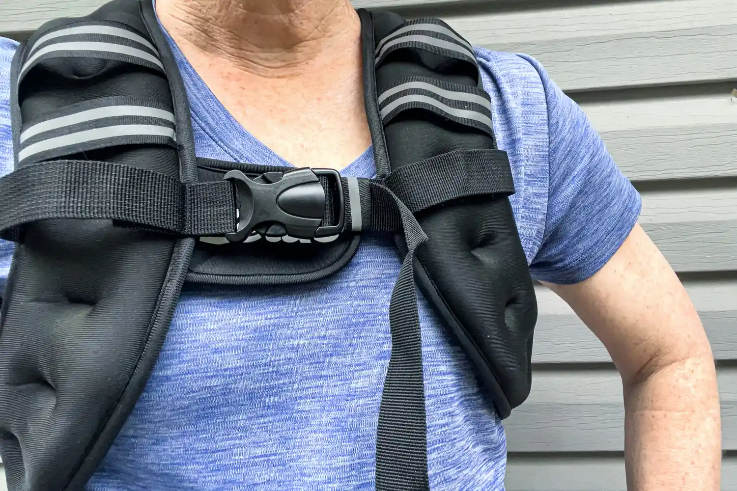 The strap on the front of the Zelus Weighted Vest