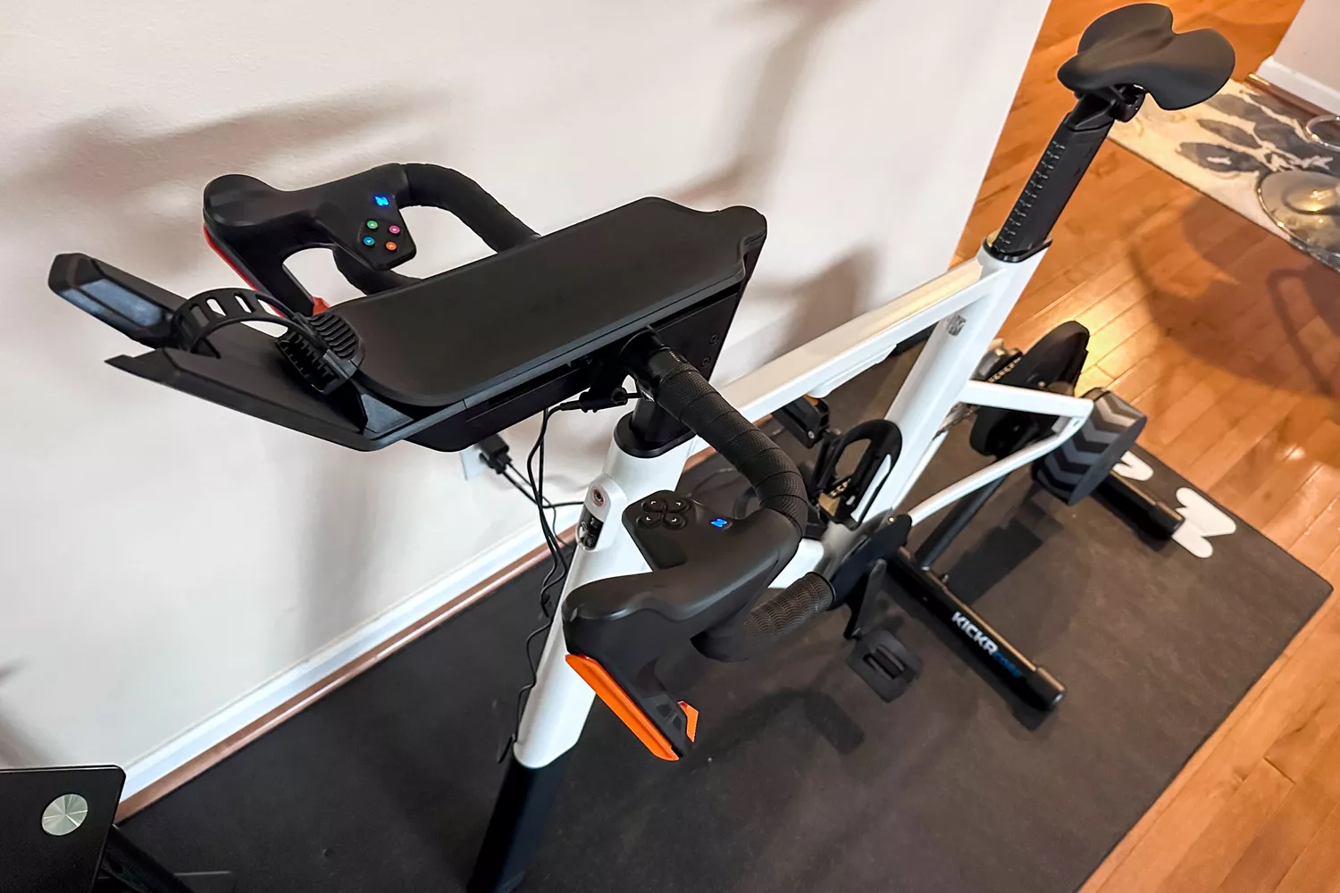 An overhead view of the Zwift Ride with KICKR CORE
