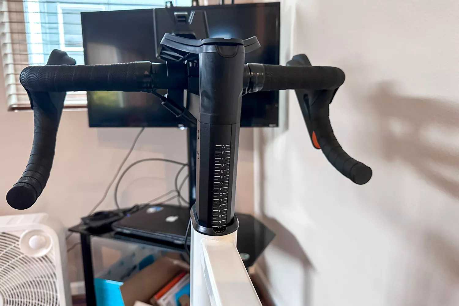 The adjustable handlebars on the Zwift Ride with KICKR CORE