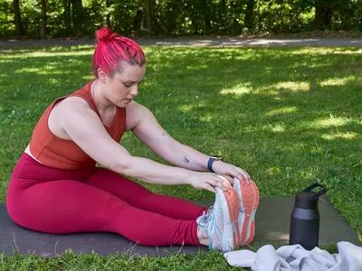 Woman stretching