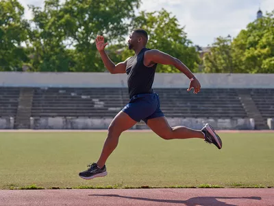 Man running on a track