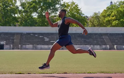 Man running on a track