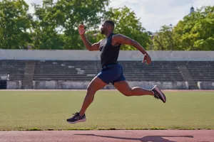 Man running on a track