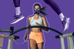 Woman Performing a VO2 Max Test