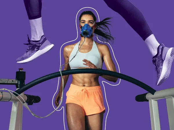 Woman Performing a VO2 Max Test