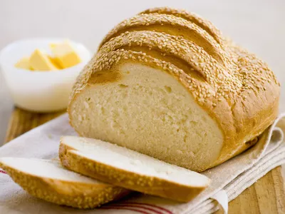 White bread with sesame seeds