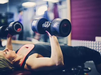 Woman exercising at the gym